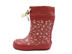 Wheat red flowers winter rubber boot